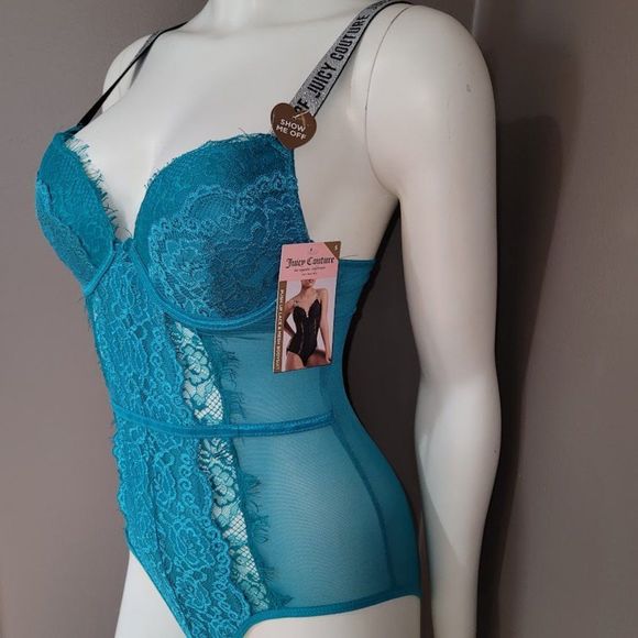 Juicy Couture Push Up Lace Mesh Bodysuit Lingerie Sz SM - Picture 2 of 15